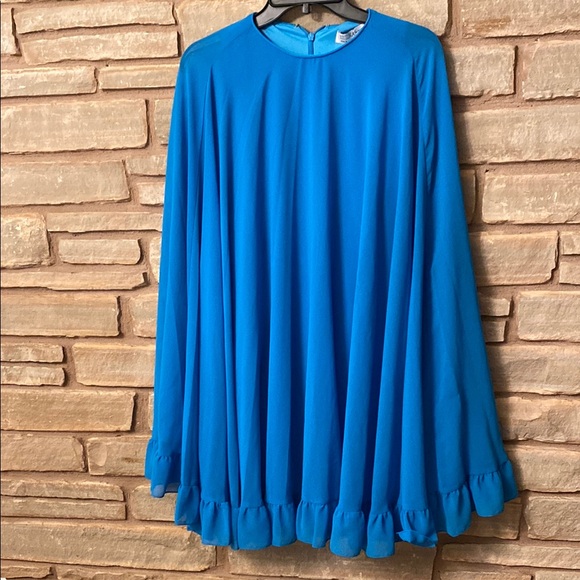 NWT Mac Duggal Long-Sleeve High-Neck Mini Cape Formal Dress SZ 0 - Picture 7 of 17